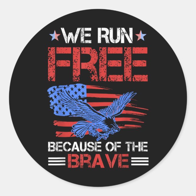 Adesivo Redondo Design Memorial Para Militares E Mulheres Dos Eua (Frente)