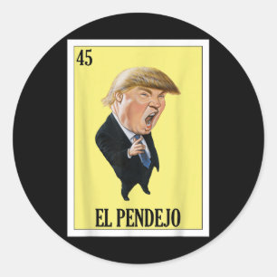 Adesivo Redondo Design Mexicano Engraçado Para Anti-Trump - El Pen