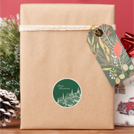 Adesivo Redondo Design Minimalista de Mesa de Natal Personalizado