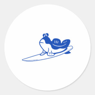 Adesivo Redondo Design Minimalista Para Surfistas. Mudskipper É Su