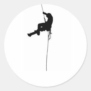 Adesivo Redondo Design Minimalista Silhueta de Escalada em Rocha