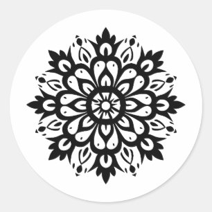 Adesivo Redondo Design Monocromo Elegante