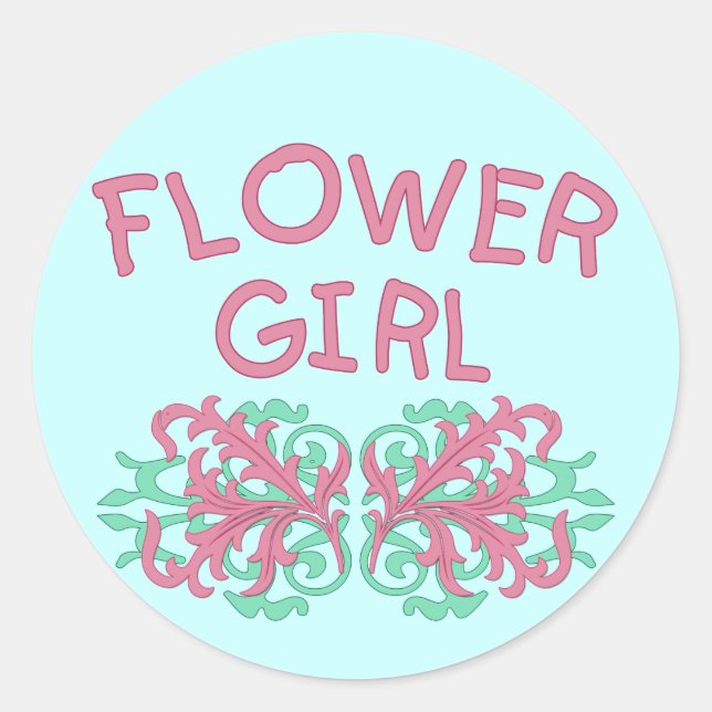 Adesivo Redondo Design nº 2 da Flower Girl (Frente)