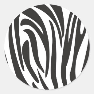 Adesivo Redondo Design na moda das listras preto e branco da zebra