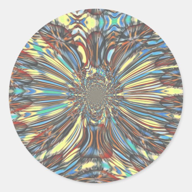 Adesivo Redondo Design óptico Pop de arte urbana africana Edgy (Frente)