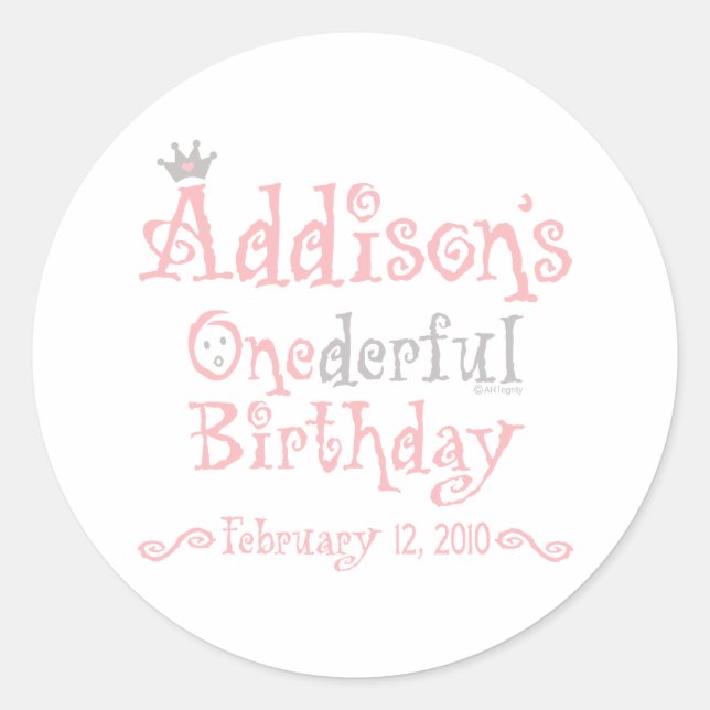 Adesivo Redondo Design Personalizado - Addison (Frente)