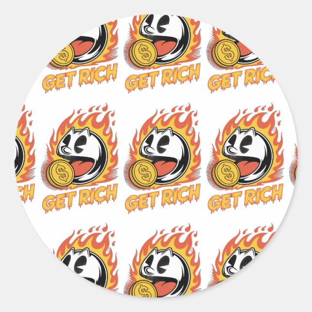 Adesivo Redondo design personalizado de autocolantes (Frente)