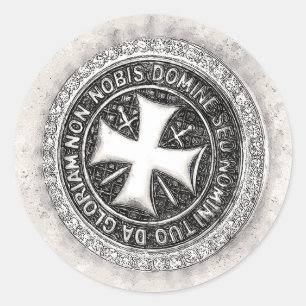 Adesivo Redondo Design Personalizado De Cruzamento Medieval De Cav