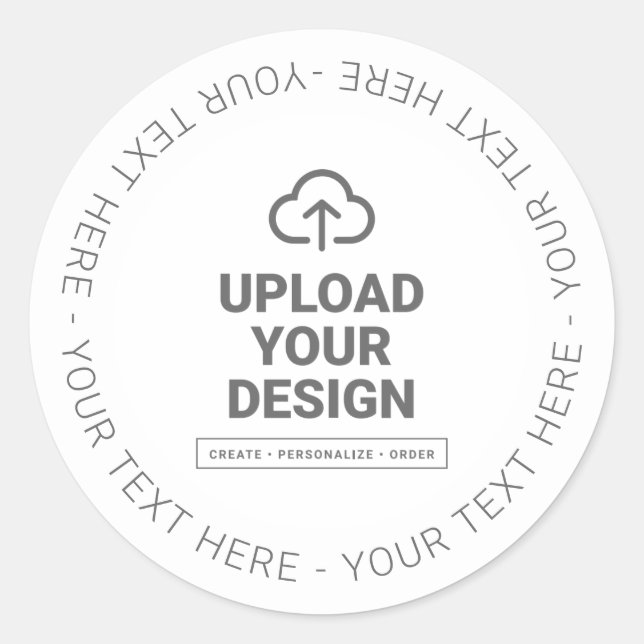 Adesivo Redondo Design Personalizado e Texto (Frente)