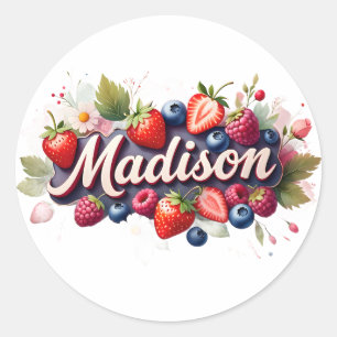 Adesivo Redondo Design Personalizado Madison Berry