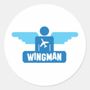 Adesivo Redondo design piloto de wingman