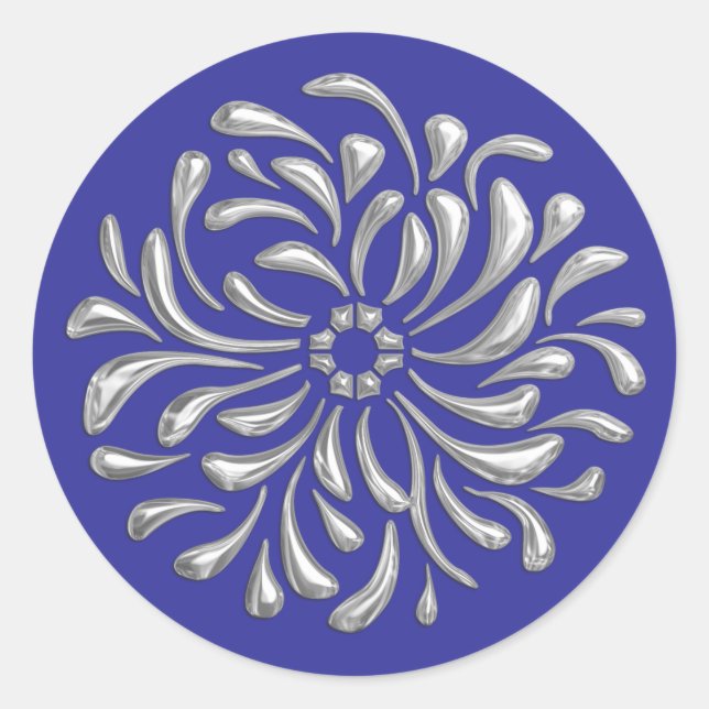 Adesivo Redondo Design prata em qualquer cor (Frente)