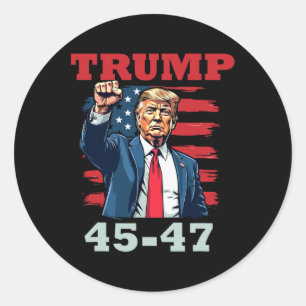 Adesivo Redondo Design Presidencial Trump 45-47 Para Trump Sup