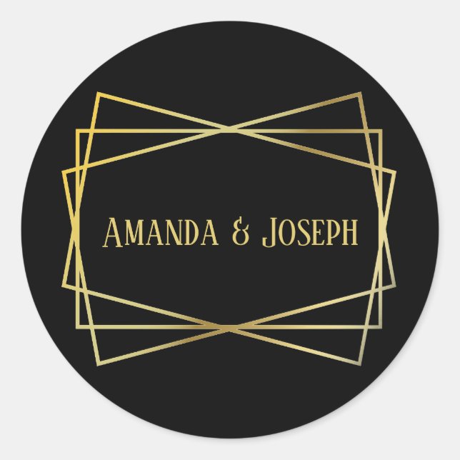 Adesivo Redondo Design Preto do médio - Vinheta do Círculo (Frente)