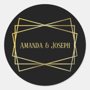 Adesivo Redondo Design Preto do médio - Vinheta do Círculo