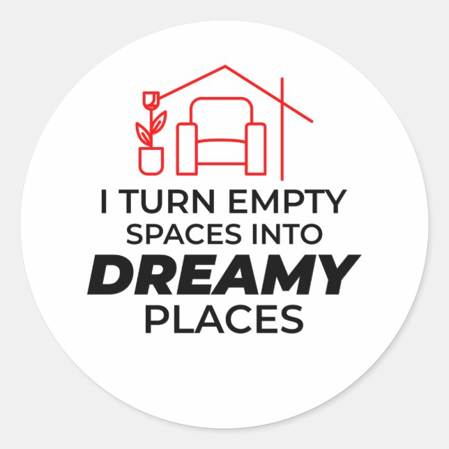 Adesivo Redondo Design profissional de decoração do Designer Inter (Frente)