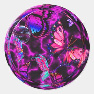 Adesivo Redondo Design Reef Butfly