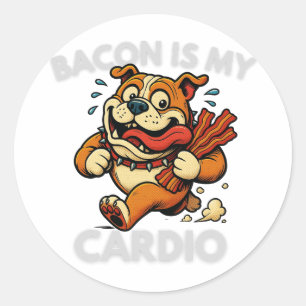 Adesivo Redondo Design Retro Divertido Amante de Bacon