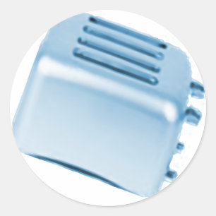 Adesivo Redondo Design retro do torradeira do vintage - azul