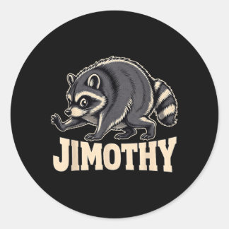 Adesivo Redondo Design Retro dos Anos 80 do Jimothy Raccoon