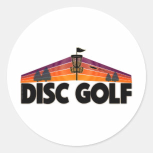 Adesivo Redondo Design Retro para Amantes de Golfe de Disco - Espo
