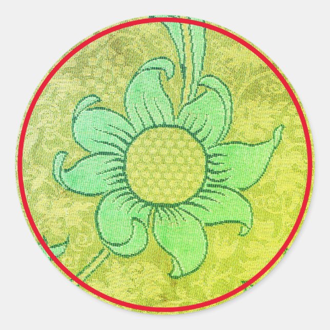 Adesivo Redondo DESIGN ROUND Sticker William Morris TEXTILE (Frente)