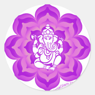 Adesivo Redondo Design roxo de Ganesh
