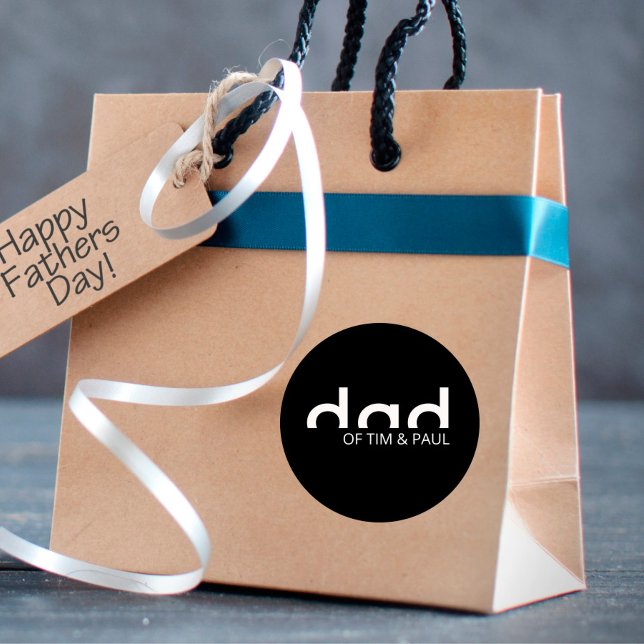 Adesivo Redondo Design Simples Moderno com Nomes de Crianças (Criador carregado)