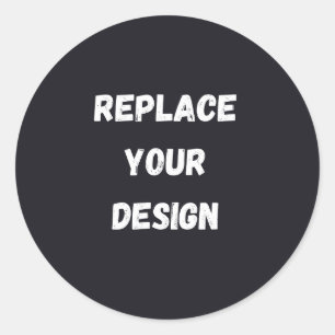 Adesivo Redondo Design simples preto personalizado Adicionar foto