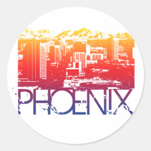 Adesivo Redondo Design Skyline Phoenix