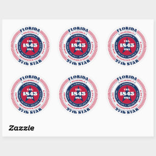 Adesivo Redondo Design Sticker no Círculo Patriótico da Flórida