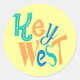 Adesivo Redondo Design tipográfico do divertimento de Key West (Frente)