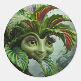 Adesivo Redondo Design tropical