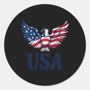 Adesivo Redondo Design Usa Eagles com Bandeira Americana Patriot 4