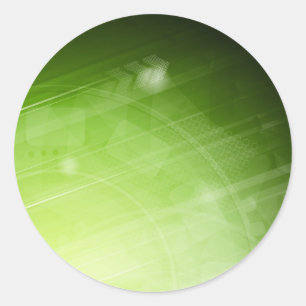 Adesivo Redondo Design verde no estilo high-tech