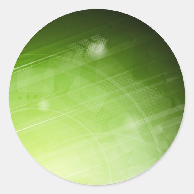Adesivo Redondo Design verde no estilo high-tech (Frente)