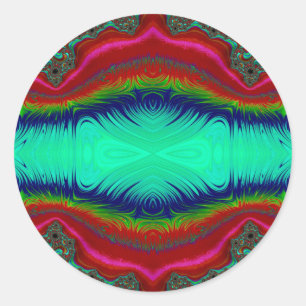 Adesivo Redondo ~ Design verde verde azul brilhante Design frágil