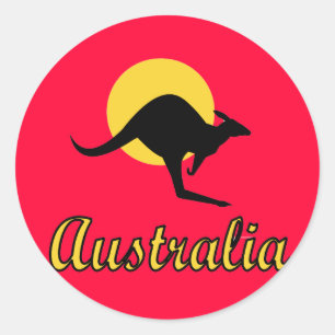 Adesivo Redondo Design vermelho da terra de Austrália