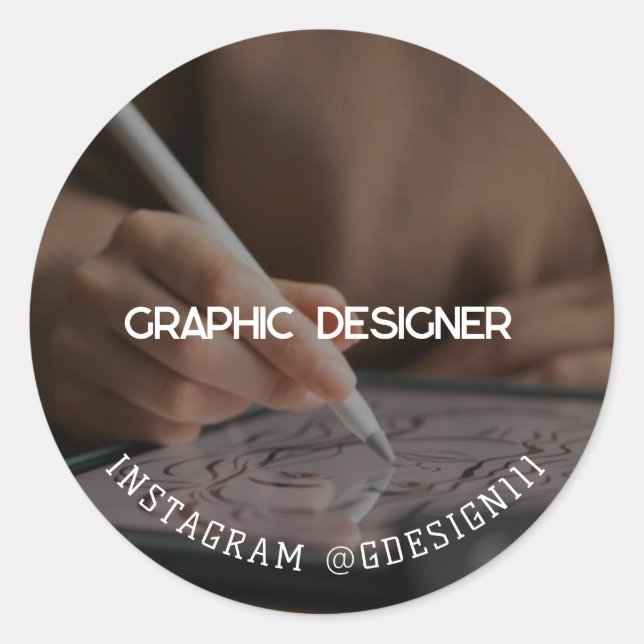 Adesivo Redondo Designer de gráficos (Frente)