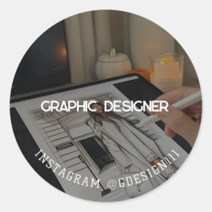 Adesivo Redondo Designer de gráficos