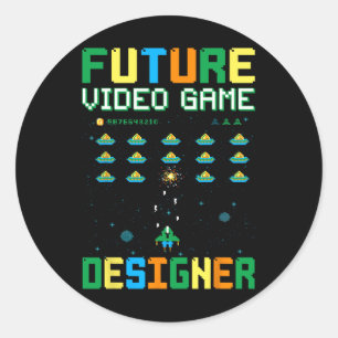 Adesivo Redondo Designer De Jogo De Vídeo Para Crianças1