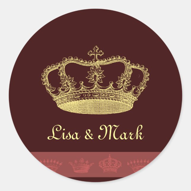 Adesivo Redondo Designs da Coroa (Frente)