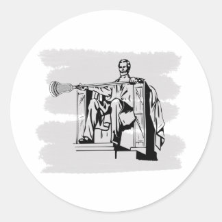 Adesivo Redondo Designs de Lacrosse Abe Sticker