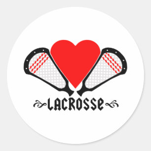 Adesivo Redondo Designs de Lacrosse GirlsLacrosse Sticker