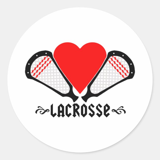 Adesivo Redondo Designs de Lacrosse GirlsLacrosse Sticker (Frente)