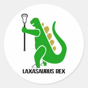 Adesivo Redondo Designs de Lacrosse LaxasaurusRex Sticker