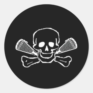 Adesivo Redondo Designs de Lacrosse SkullTrans Sticker