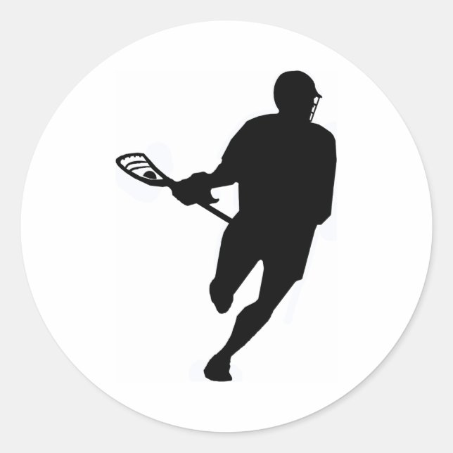 Adesivo Redondo Designs de Lacrosse Vinheta IRock (Frente)