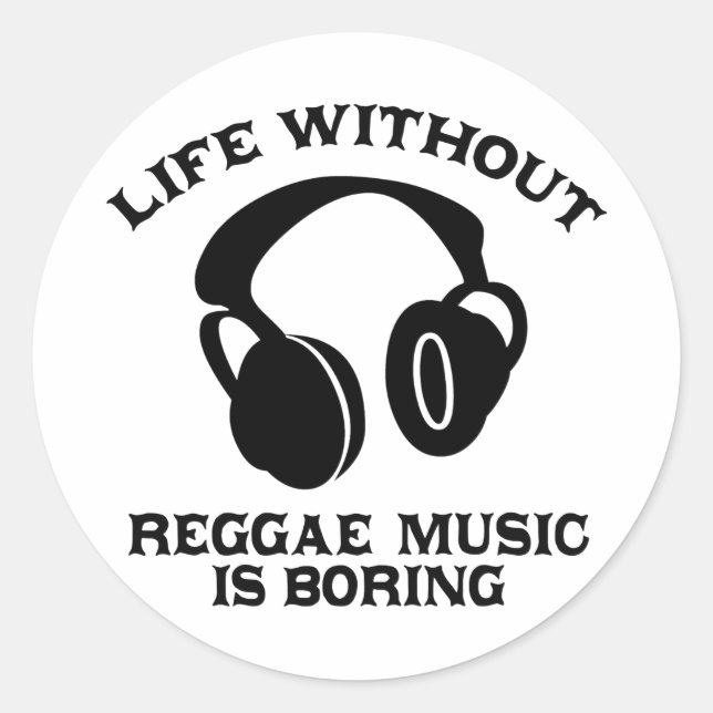 Adesivo Redondo Designs de música Reggae (Frente)