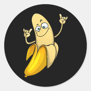 Adesivo Redondo Designs Engraçados De Banana Para Homens Frutas Lo
